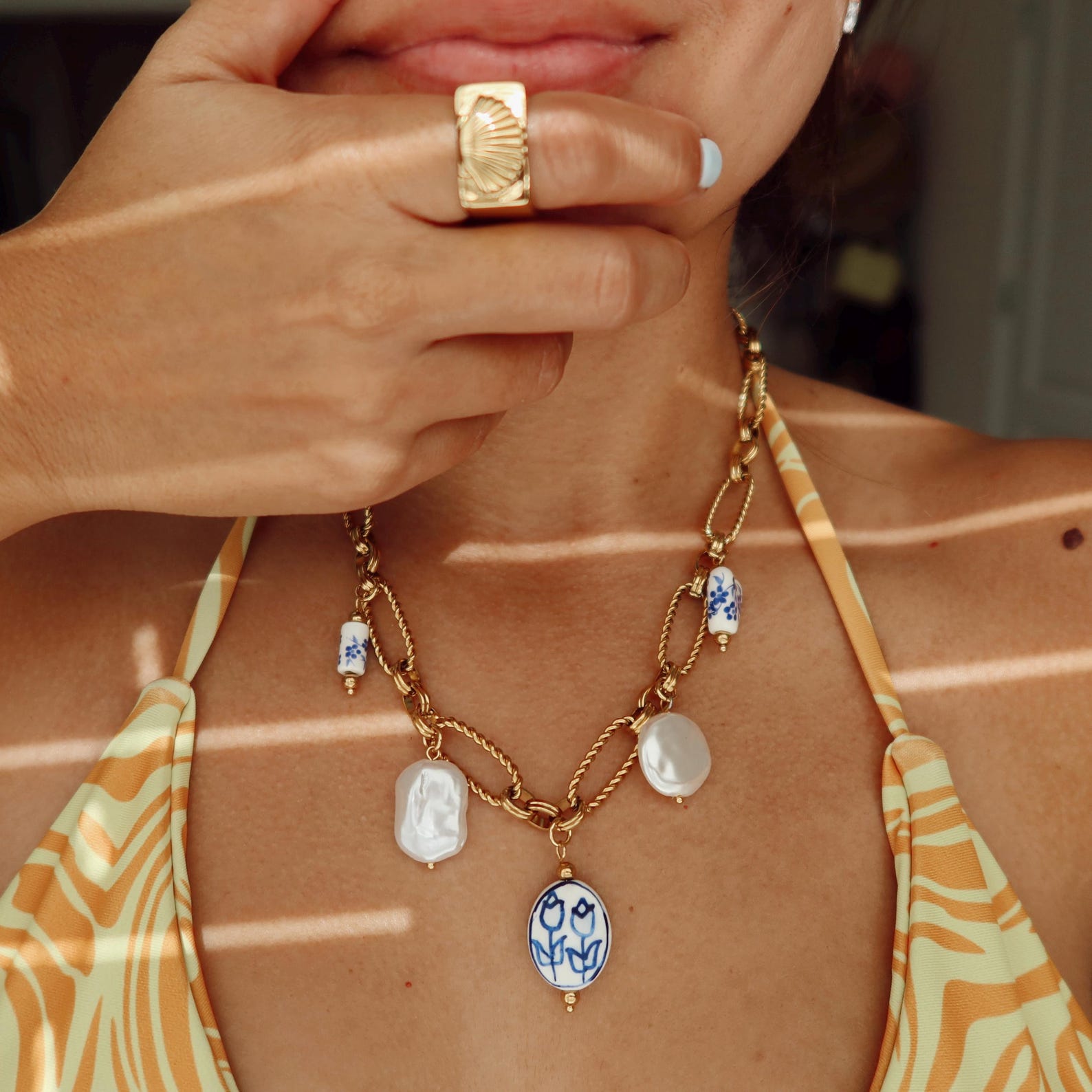 Portuguese Tile Charm Necklace