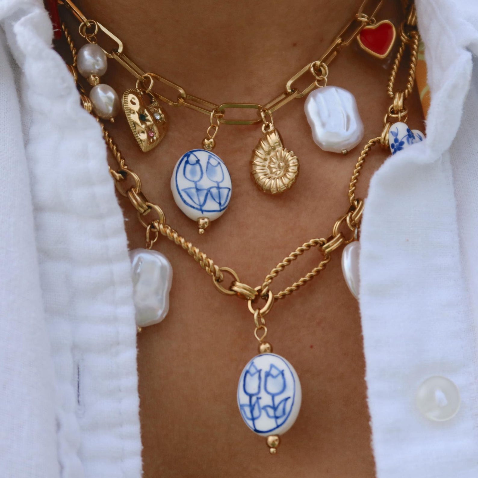 Portuguese Tile Charm Necklace