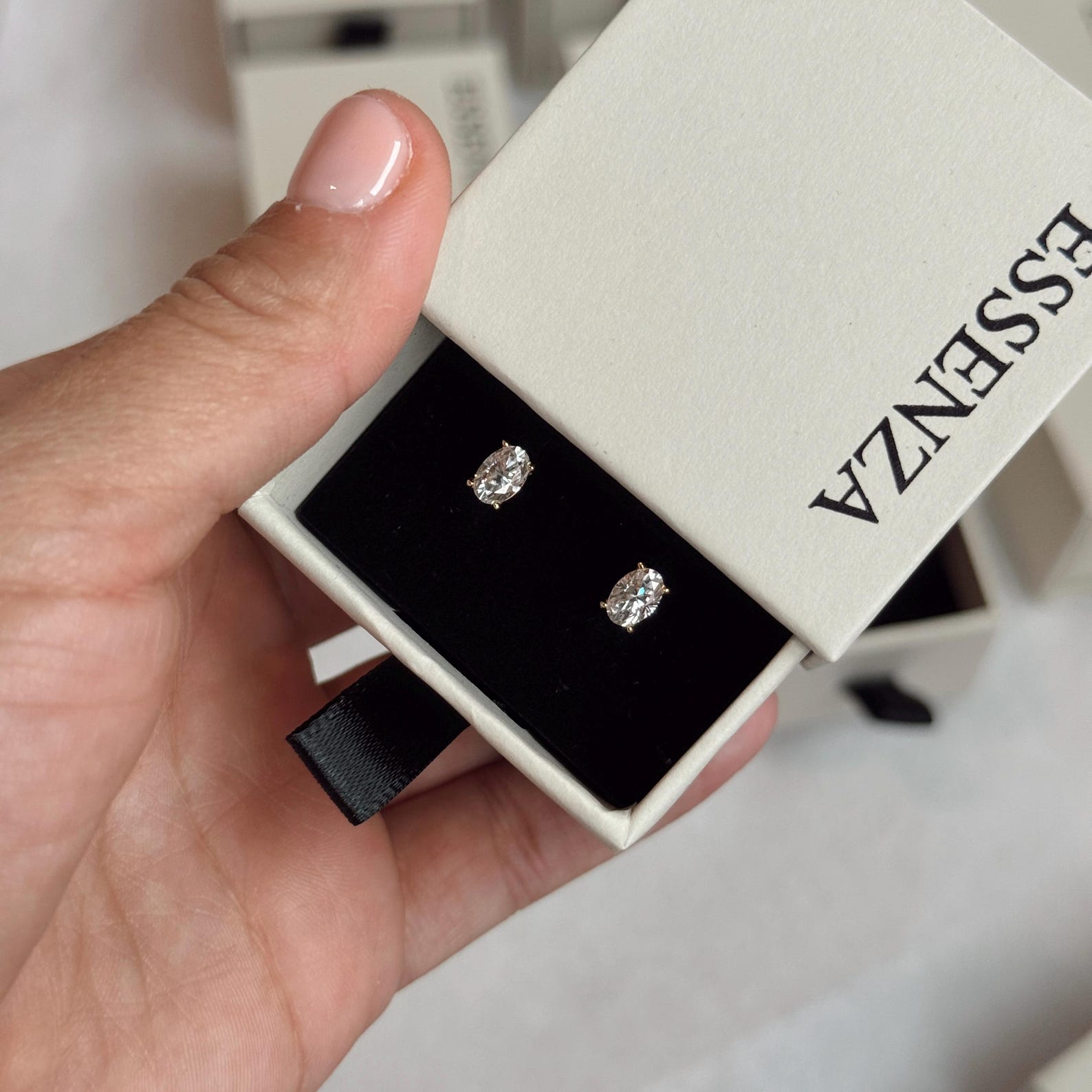 Oval Moissanite Stud Earrings