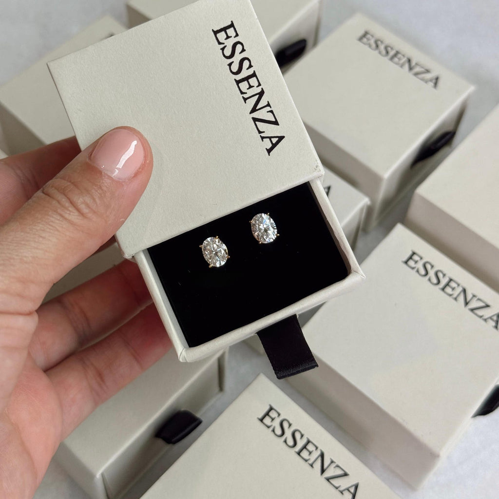 Oval Moissanite Stud Earrings