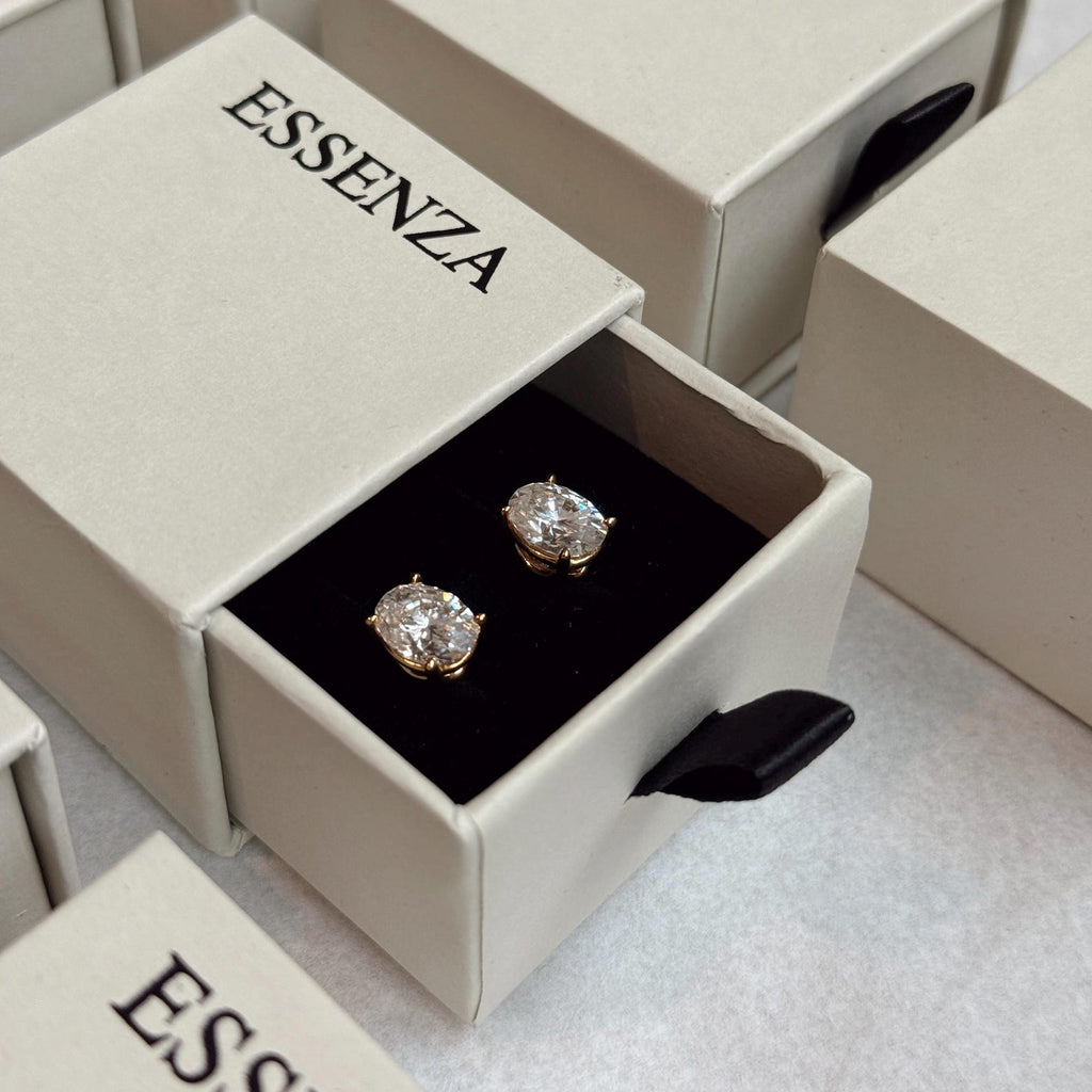 Oval Moissanite Stud Earrings