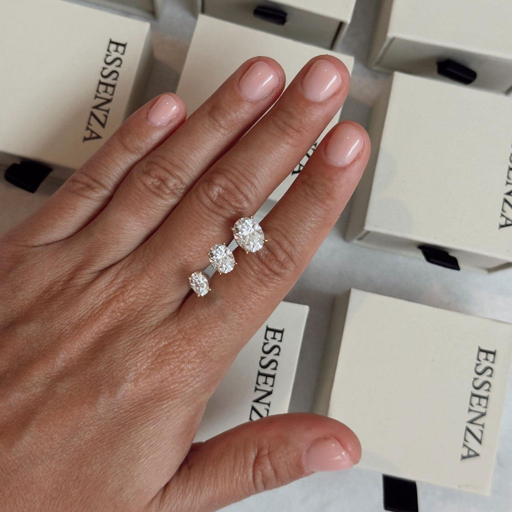 Oval Moissanite Stud Earrings